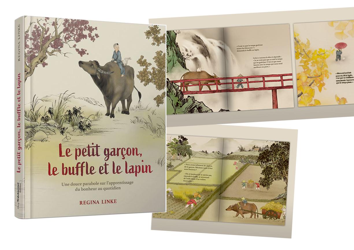 Le petit garçon, le buffle et le lapin